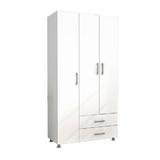 Dulap pentru haine cu 3 usi si 2 sertare Apice, 90 x 175 x 43 cm, Alb