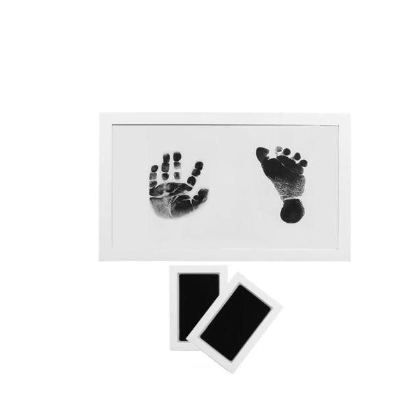Rama foto din lemn pentru amprentele bebelusului, aexya, alb, 23 x 17.5 cm