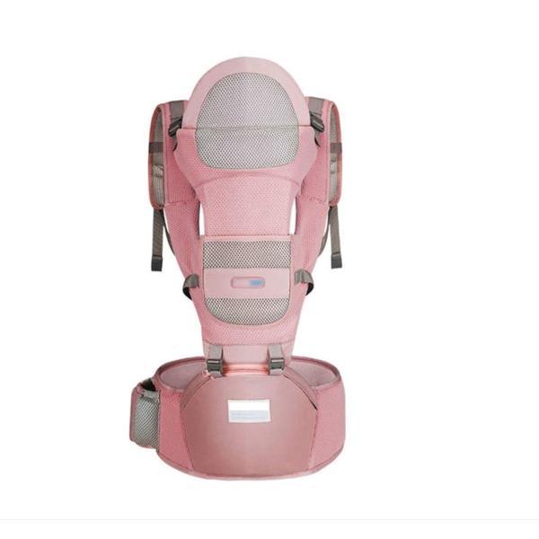 Marsupiu ergonomic cu scaunel si aerisire, aexya, roz