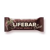 Lifebar baton cu cacao si vanilie in ciocolata raw bio 40g