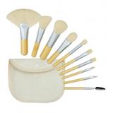 Set 10 Pensule Albe pentru Machiaj Travel Size - Mimo Makeup Brush Bamboo White, 10 buc