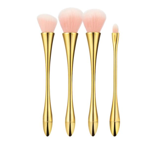 Set 4 Pensule Aurii pentru Machiaj – Mimo Makeup Brush Golden, 4 buc esteto.ro Machiaj