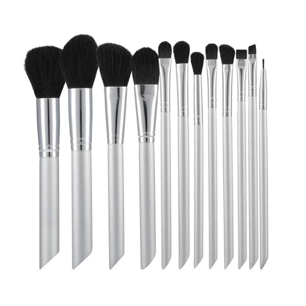 Set 12 Pensule Gri pentru Machiaj - Mimo Makeup Brush Grey, 12 buc