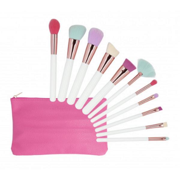 Set 11 Pensule Colorate pentru Machiaj – Mimo Makeup Brush Multi Color, 11 buc