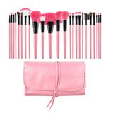 Set 24 Pensule Roz pentru Machiaj - Mimo Makeup Brush Pink, 24 buc