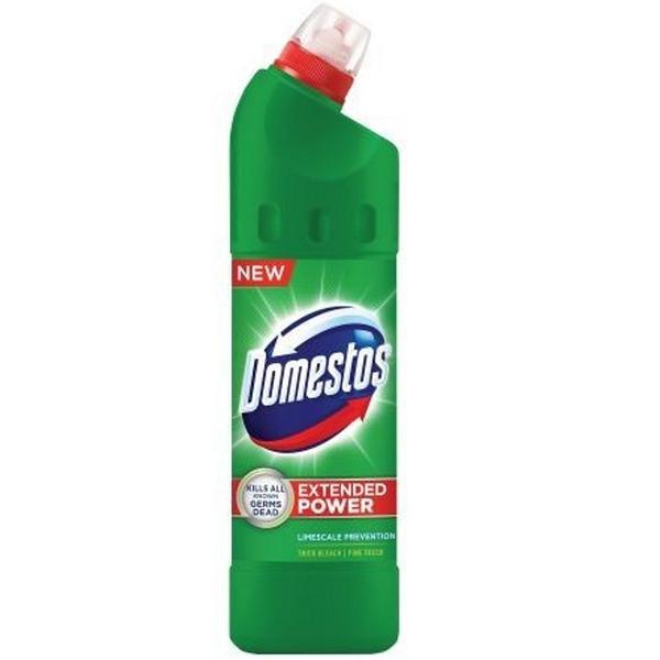 Dezinfectant pentru Toaleta cu Aroma de Pin - Domestos Thick Bleach Pine Extended Power, 750 ml
