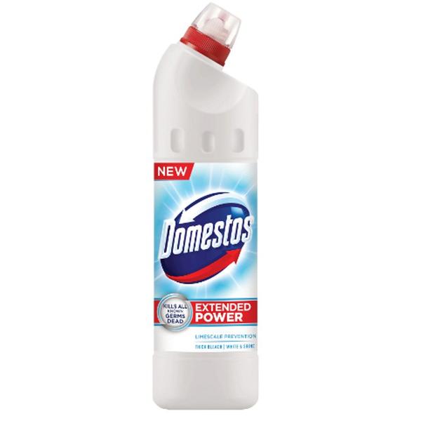 Dezinfectant pentru Toaleta – Domestos Thick Bleach White & Shine Extended Power, 750 ml