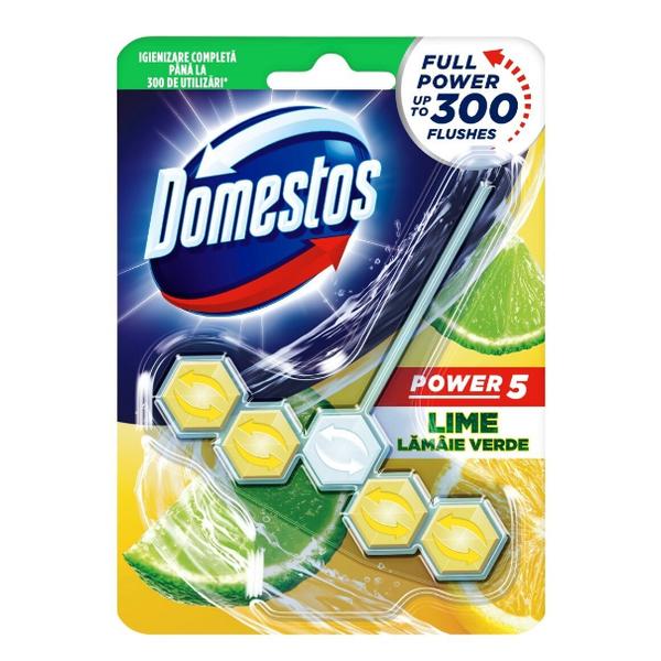 Odorizant pentru Toaleta cu Aroma de Lime - Domestos Power 5 Lime, 55 g
