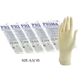 Manusi Sterile Latex Usor Pudrate Marimea XS - Prima Sterile Latex Surgical Light Powered Gloves 6.5, 2 buc