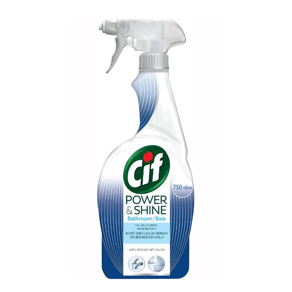 Spray Anticalcar pentru Baie - Cif Clean Boost Power & Shine Spray Bathroom, 750 ml