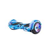 Scooter hoverboard Auto Balance, electric, lumini Led pe roti si aripi, 6.5 inch, telecomanda, bluetooth, maner si HUSA BONUS