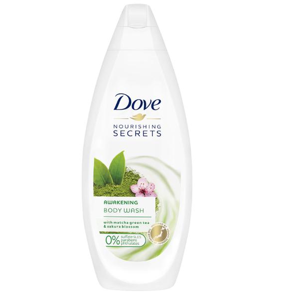Gel de dus cu extract ceai verde si flori de cires - dove nourshing secret awakening ritual body wash with marcha green rea sakura blossom, 500 ml