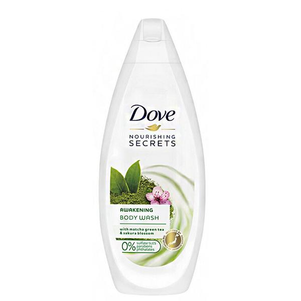 Gel de dus cu extract ceai verde si flori de cires - dove nourshing secret awakening ritual body wash with marcha green rea sakura blossom, 750 ml