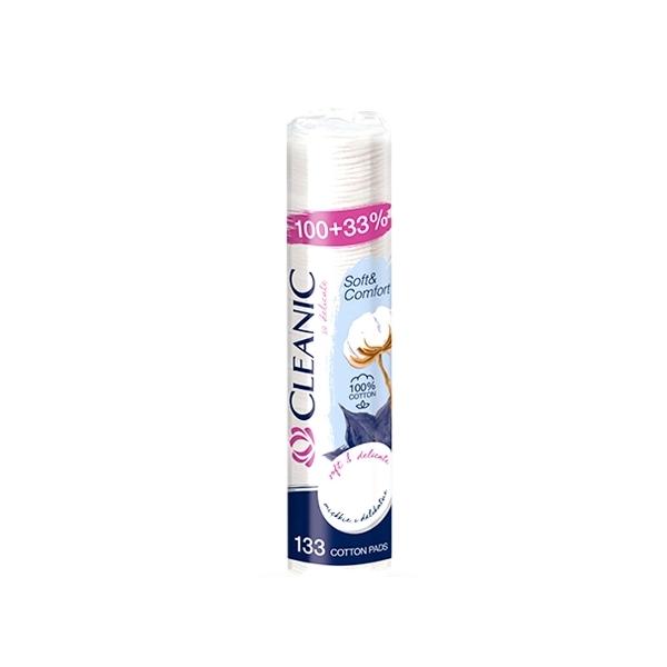 Dischete Demachiante din Bumbac - Cleanic Soft&Comfort Cotton Pads, 133 buc
