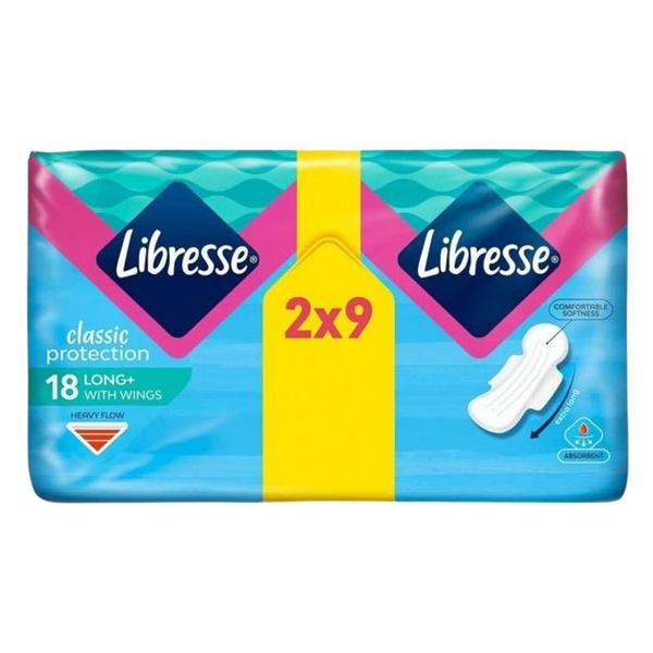 Absorbante cu Aripioare - Libresse Classic Protection Long+ with Wings, 18 buc