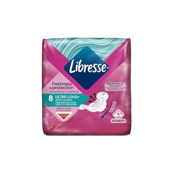 Absorbante cu Aripioare - Libresse Ultra Long+ with Wings, 8 buc
