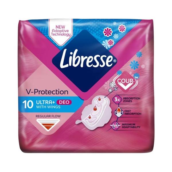 Absorbante cu Aripioare - Libresse Ultra+ Deo Normal with Wings, 10 buc
