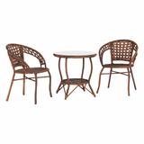 Set mobilier de gradina rattan maro 3 piese Jarub