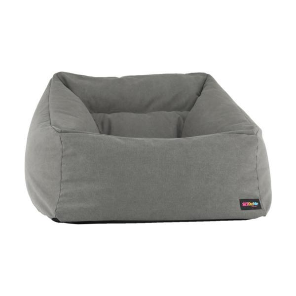 Fotoliu tip sac material textil gri urason 80x80x80 cm