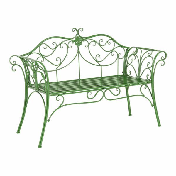 Banca de gradina din fier verde etelia 131x49x89 cm