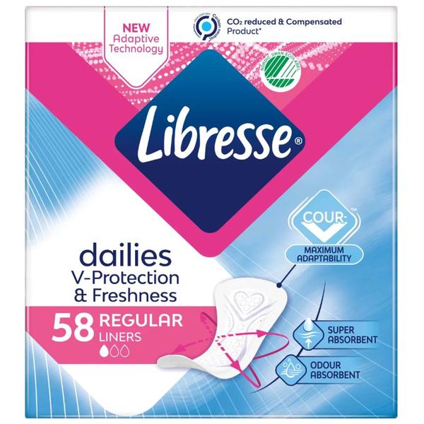 Absorbante Zilnice - Libresse Dailies Fresh Regular, 58 buc