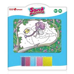 Set pictura cu nisip orange elephant, fairy bird