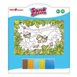 Set pictura cu nisip orange elephant, monkey