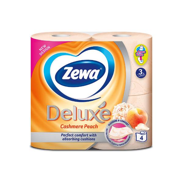 Hartie Igienica cu Parfum de Piersica 3 Straturi - Zewa Deluxe Cashmere Peach, 4 role