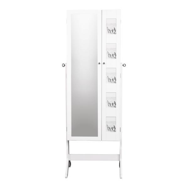 Oglinda podea spatiu stocare bijuterii mdf alb canini 53x38x153 cm