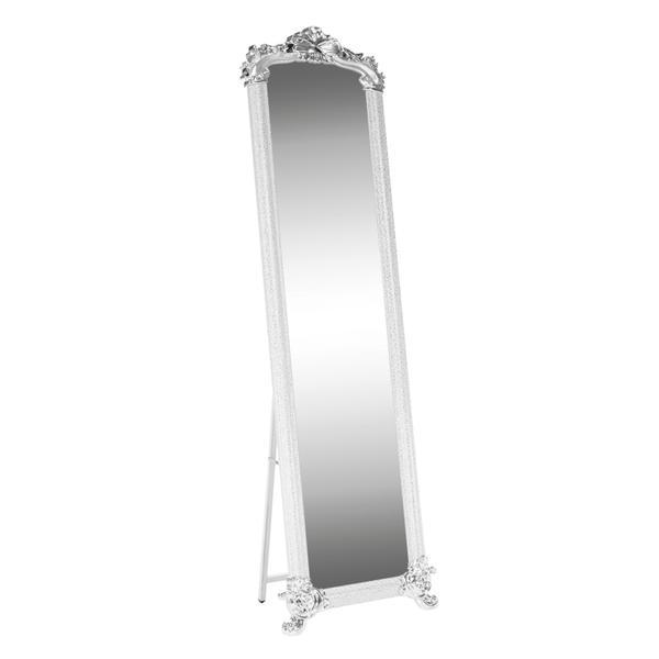 Oglinda podea rama plastic alb argintiu odine 50x168 cm