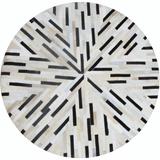 Covor de lux din piele negru bej alb patchwork 200x200 cm