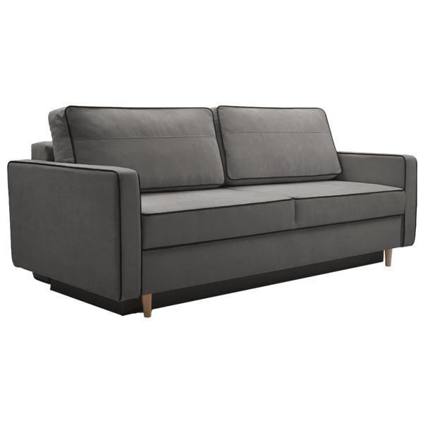 Canapea extensibila cu tapiterie textil gri bernia 213x100x94 cm 