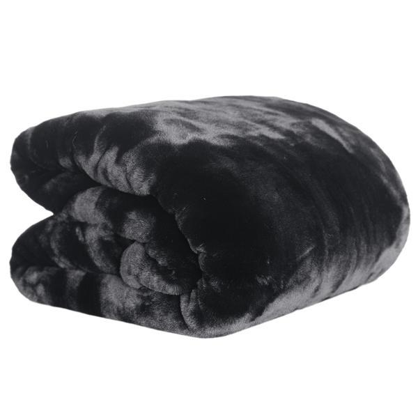 Patura de blana neagra rabita 150x180 cm