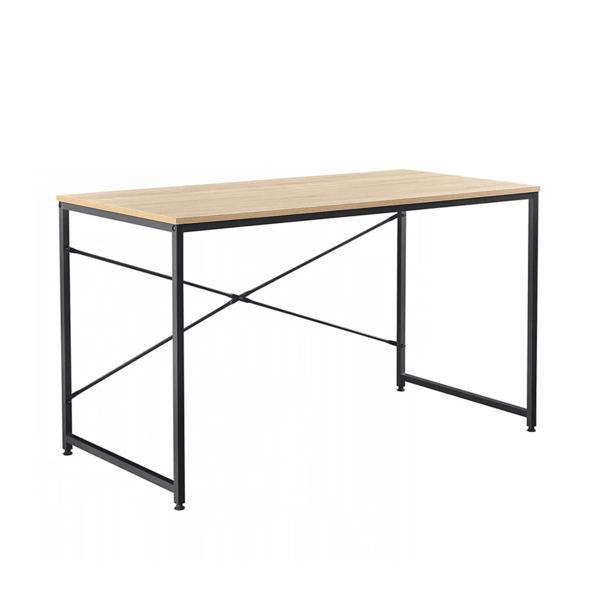 Birou cu blat mdf natur stejar si picioare metal negru mellora 100x60x72