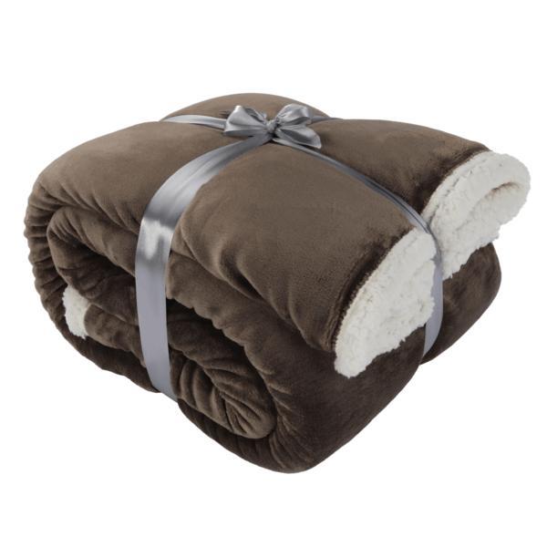 Patura cu doua fete maro ankea 205x220 cm