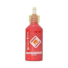 Vopsea pentru vitralii cu sclipici Orange Elephant, red, 20ml