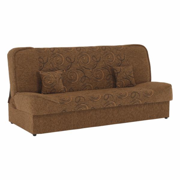 Canapea extensibila cu tapiterie textil maro model asia 194x86x95 cm