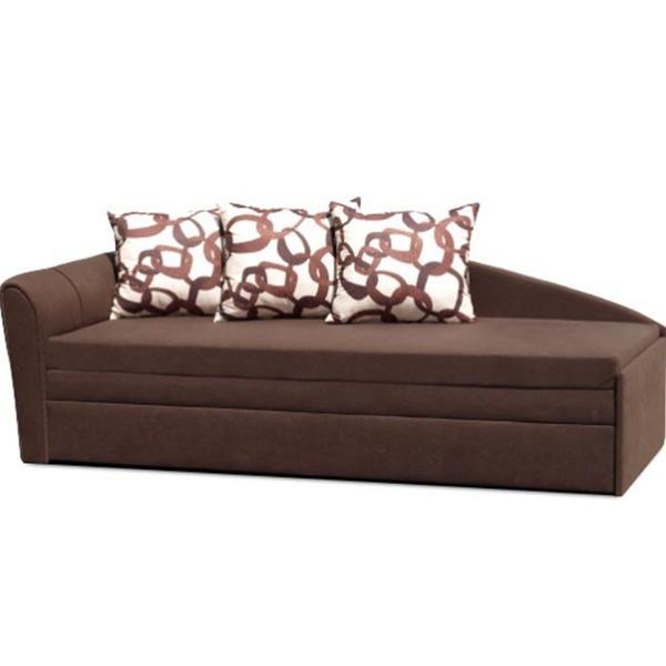 Canapea extensibila cu tapiterie textil maro model stanga laos 197x75x78 cm