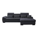Canapea cu tapiterie textil gri Natik 298x175x105 cm