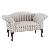 Canapea cu tapiterie textil bej si picioare lemn negru Fabricio 122x51x72 cm