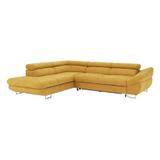 Coltar extensibil cu tapiterie textil galben mustar stanga Fabia 280x235x88 cm