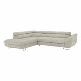 Coltar extensibil cu tapiterie textil bej stanga Fabia 280x235x88 cm