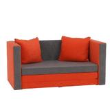 Canapea extensibila cu tapiterie textil portocaliu gri Katarina 135x71x61x cm