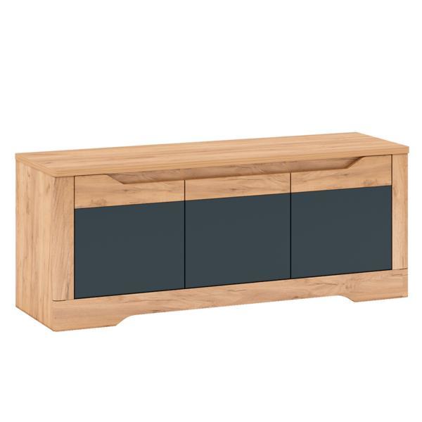 Comoda tv, din mdf maro stejar craft gri, fidel, 136x42x55 cm