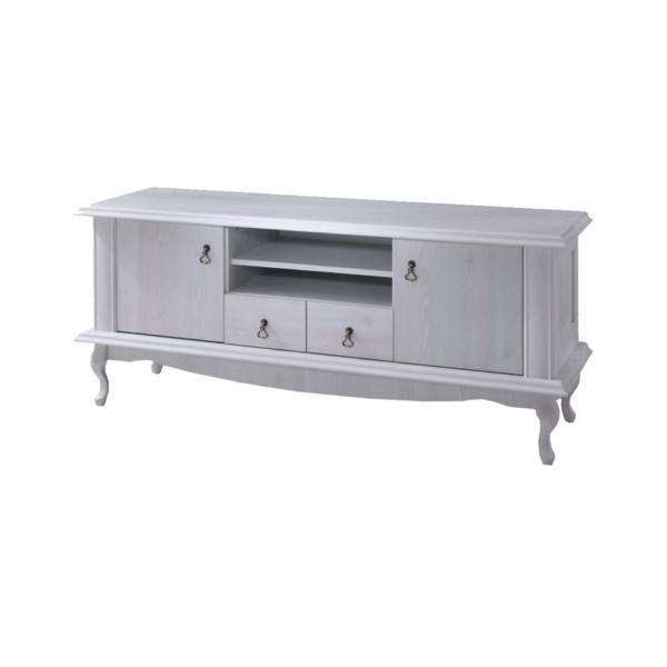 Comoda tv, din lemn pin alb vilar, 144x47x60 cm