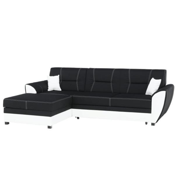 Coltar piele ecologica alba si textil negru model stanga maruti