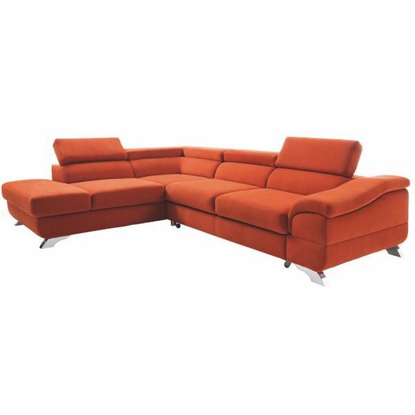 Coltar extensibil textil teracota stanga legas 272x219x 85 cm