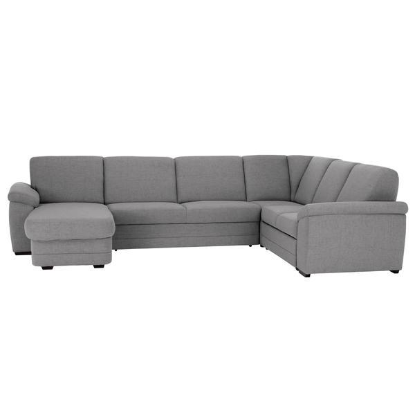 Coltar extensibil in forma de u cu tapiterie textil gri model stanga biter 330x215x88 cm