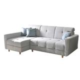 Coltar extensibil cu tapiterie textil gri stanga Hakan 238x146x94 cm