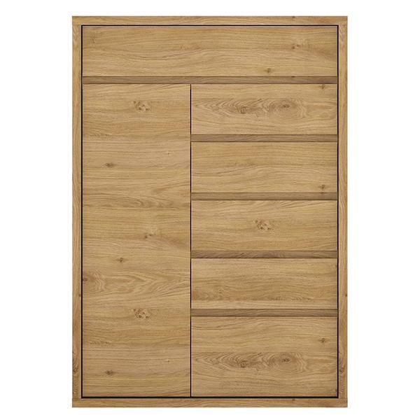 Comoda, 1 usa, 6 sertare, din mdf stejar shetland, sheldon, 86x40x123 cm